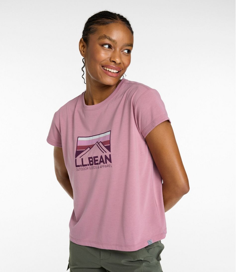 Women's Mountainside Crewneck Tee, Short-Sleeve Graphic | L.L.Bean Value