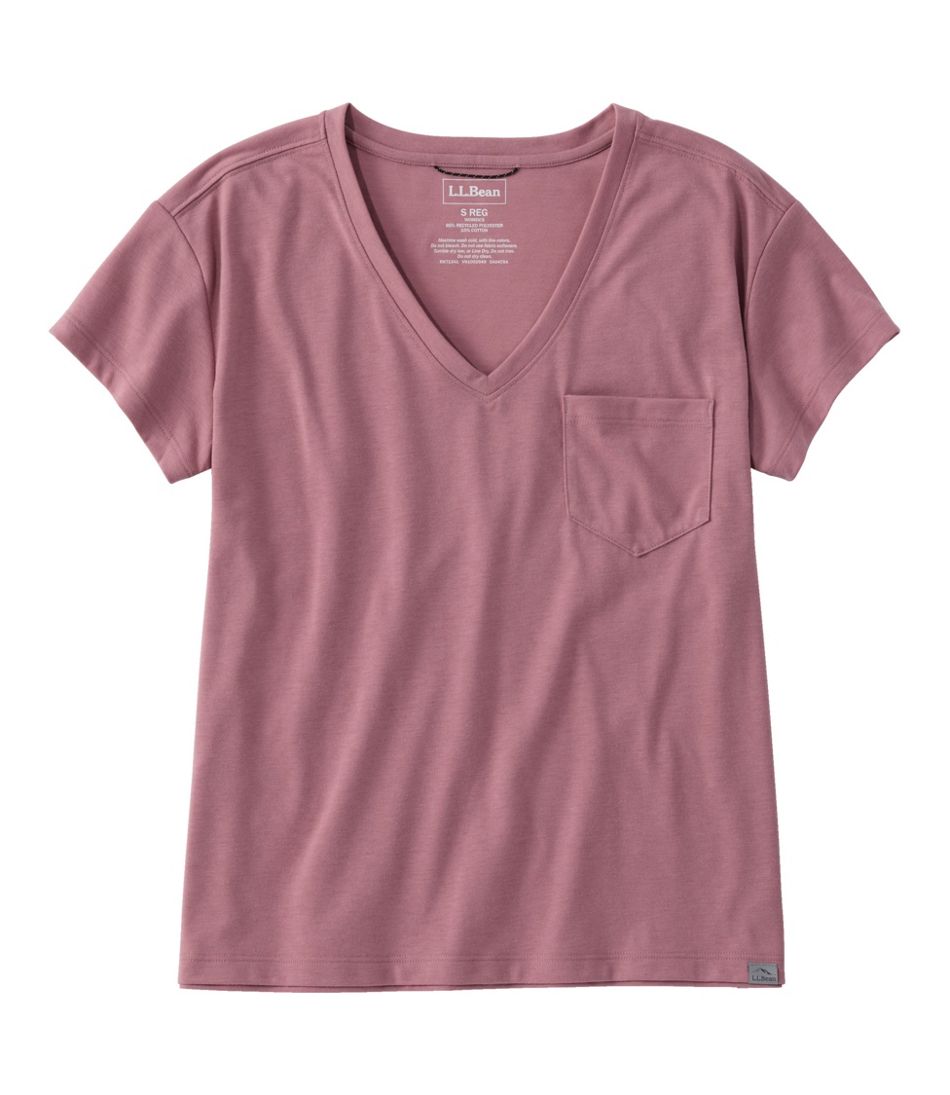 Women's Mountainside V-Neck Pocket Tee, Short Sleeve | L.L.Bean Popular
