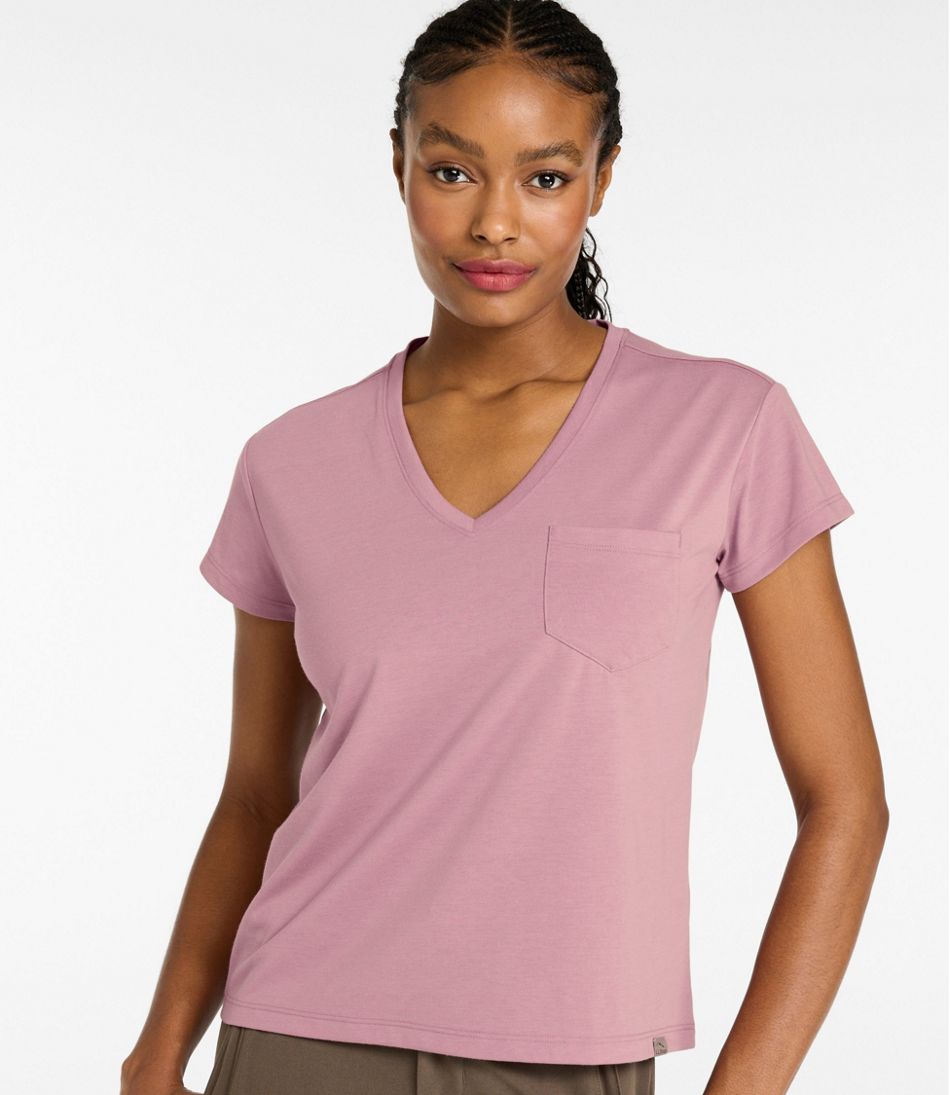 Women's Mountainside V-Neck Pocket Tee, Short Sleeve | L.L.Bean Popular