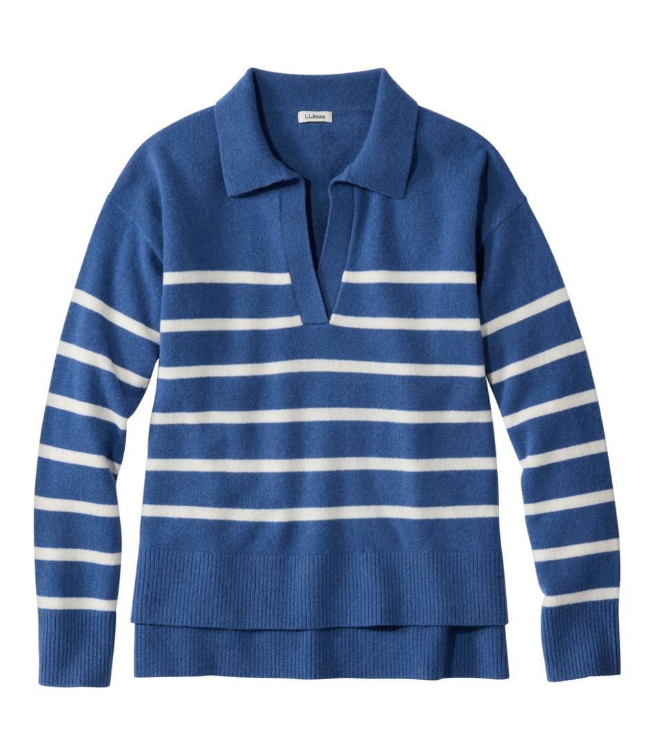 Women's Classic Cashmere Sweater, Relaxed Polo | L.L.Bean Best Seller