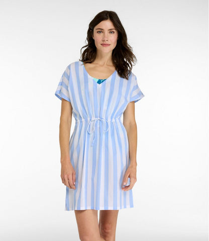 Women's L.L.Bean Coastal Cotton Cover-Up Caftan, Print | L.L.Bean Signature