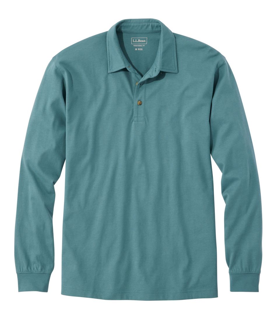 Men's Carefree Unshrinkable Polo, Long-Sleeve, Without Pocket | L.L.Bean Classic