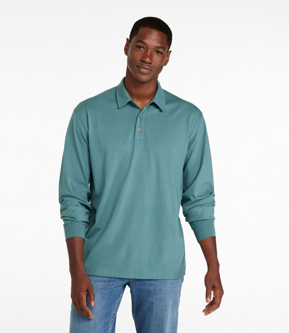 Men's Carefree Unshrinkable Polo, Long-Sleeve, Without Pocket | L.L.Bean Classic