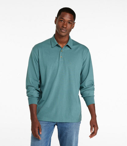 Men's Carefree Unshrinkable Polo, Long-Sleeve, Without Pocket | L.L.Bean Classic