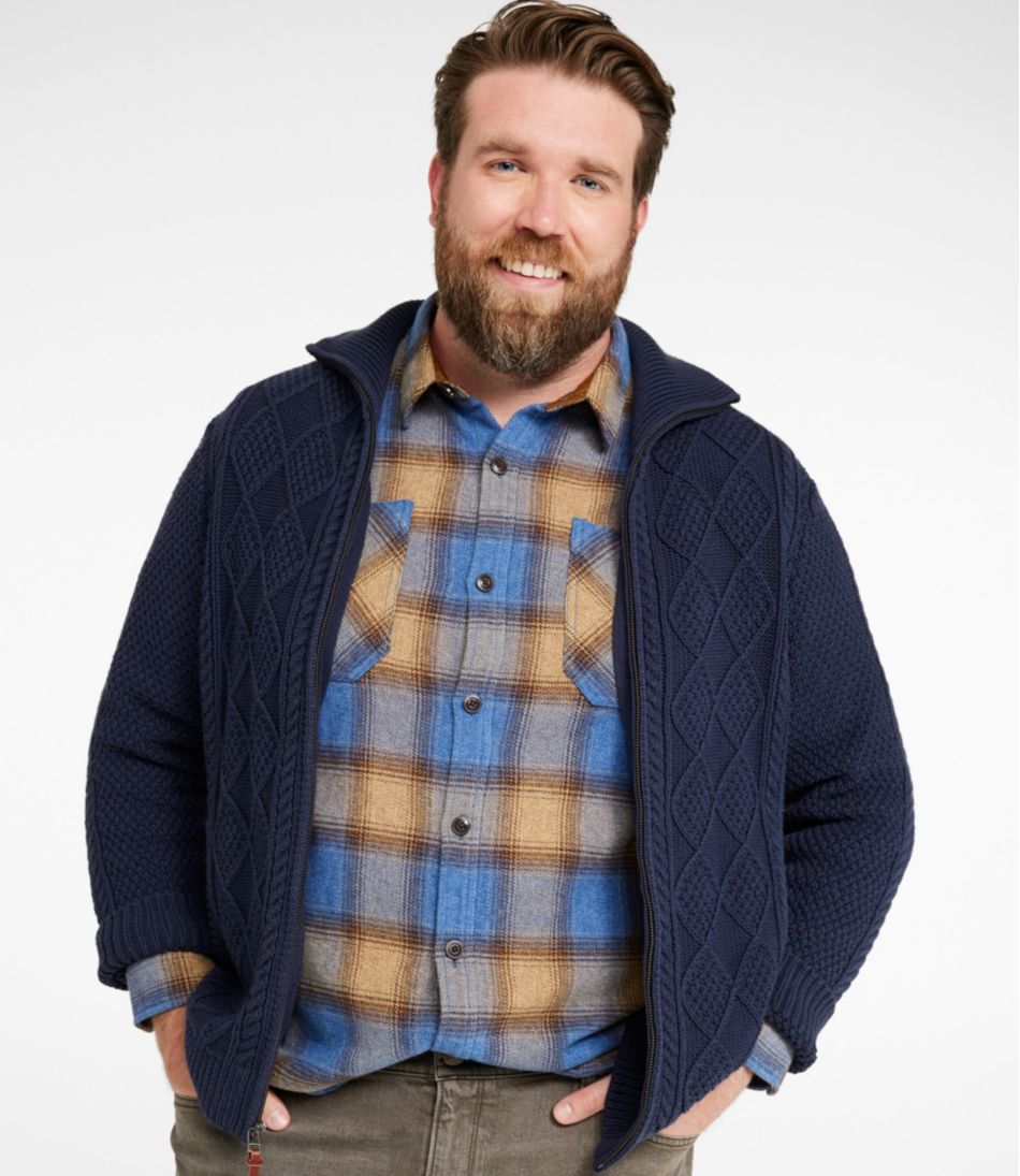 Men's Signature Cotton Fisherman Sweater, Full-Zip | L.L.Bean Everyday