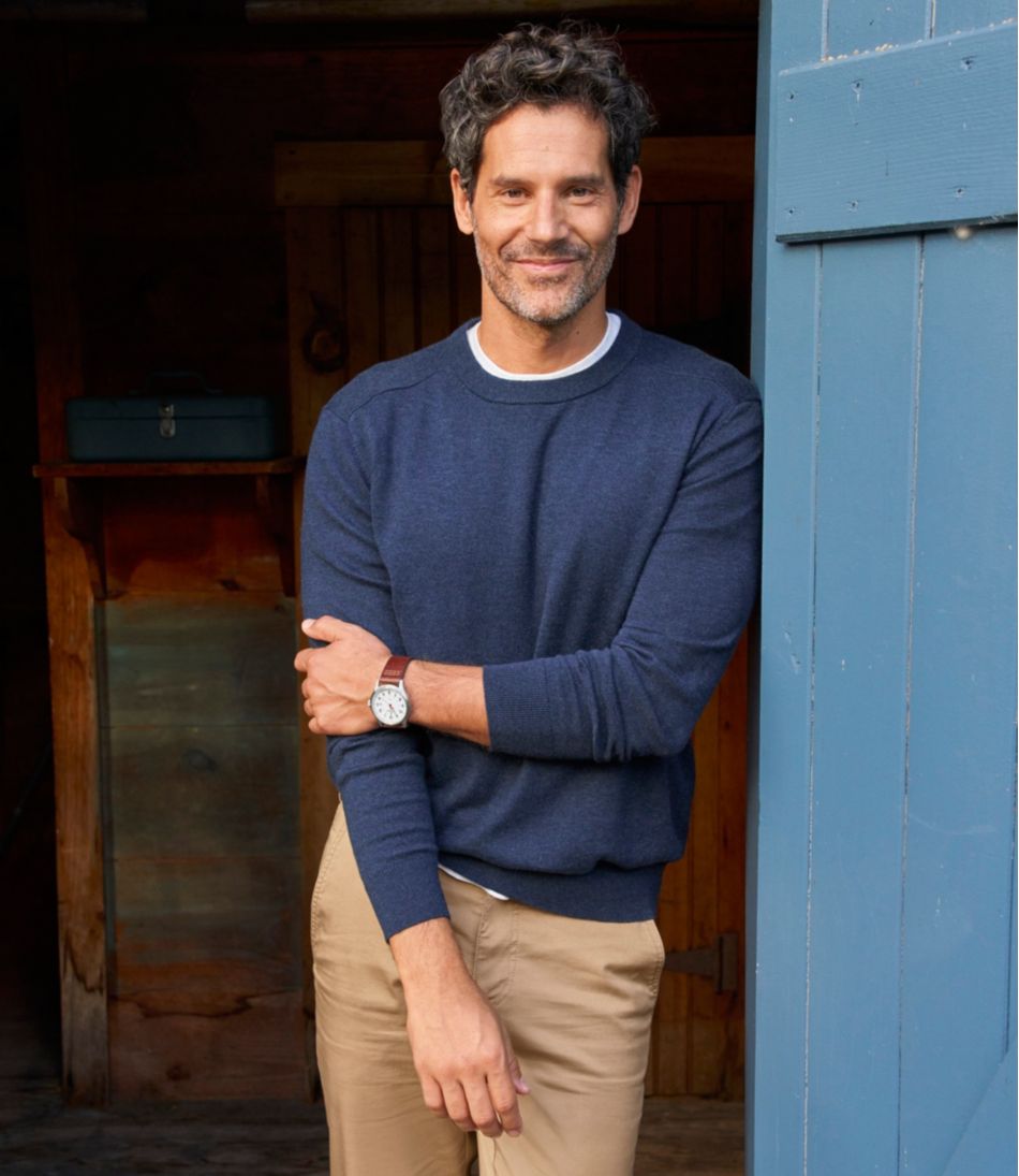 Men's All Seasons Cotton Blend Sweater, Crewneck | L.L.Bean Best Seller