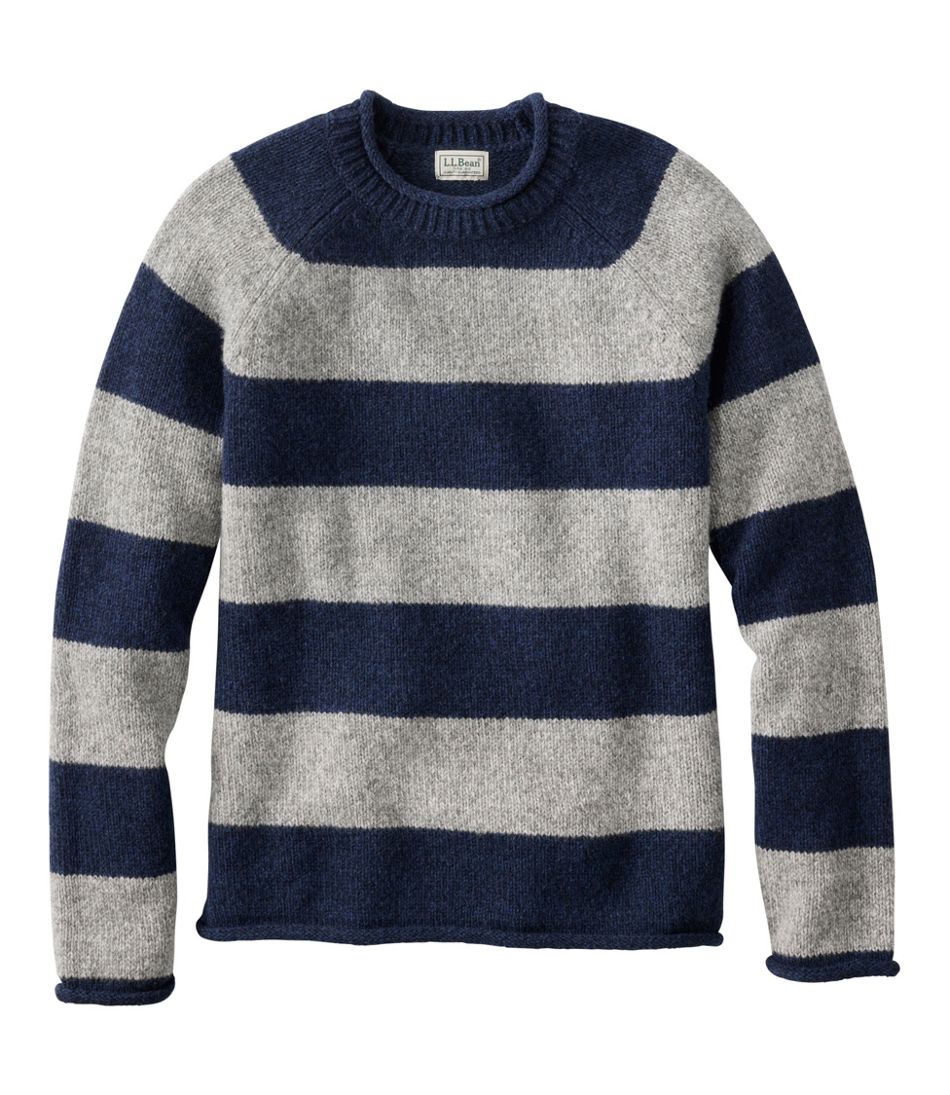Men's Bean's Classic Ragg Wool Sweater, Rollneck, Stripe | L.L.Bean Classic