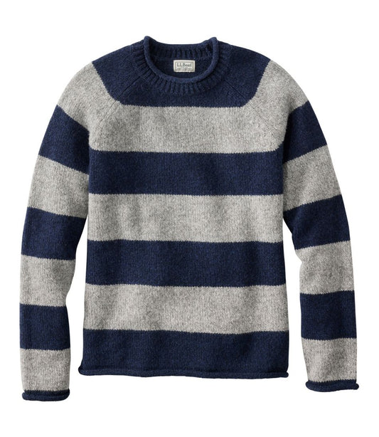 Men's Bean's Classic Ragg Wool Sweater, Rollneck, Stripe | L.L.Bean Classic