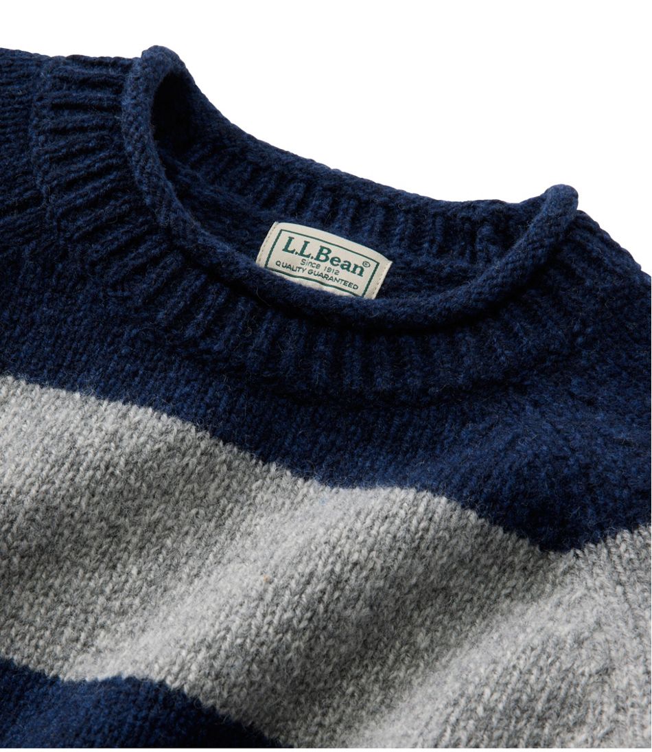 Men's Bean's Classic Ragg Wool Sweater, Rollneck, Stripe | L.L.Bean Classic