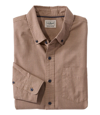 Men's Sunwashed Oxford Shirt, Slightly Fitted Untucked Fit, Stripe | L.L.Bean Value