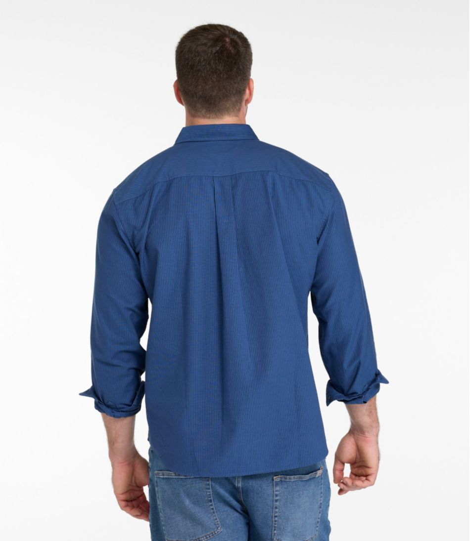 Men's Sunwashed Oxford Shirt, Slightly Fitted Untucked Fit, Stripe | L.L.Bean Value