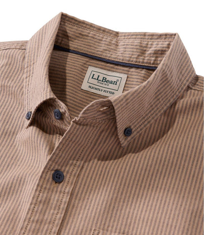 Men's Sunwashed Oxford Shirt, Slightly Fitted Untucked Fit, Stripe | L.L.Bean Value