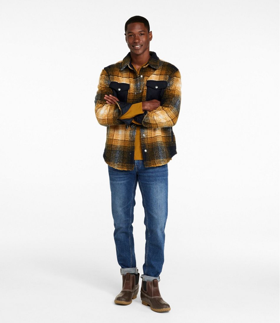 Men's Signature Mixed Media Fleece Shirt Jacket, Plaid | L.L.Bean Great Value