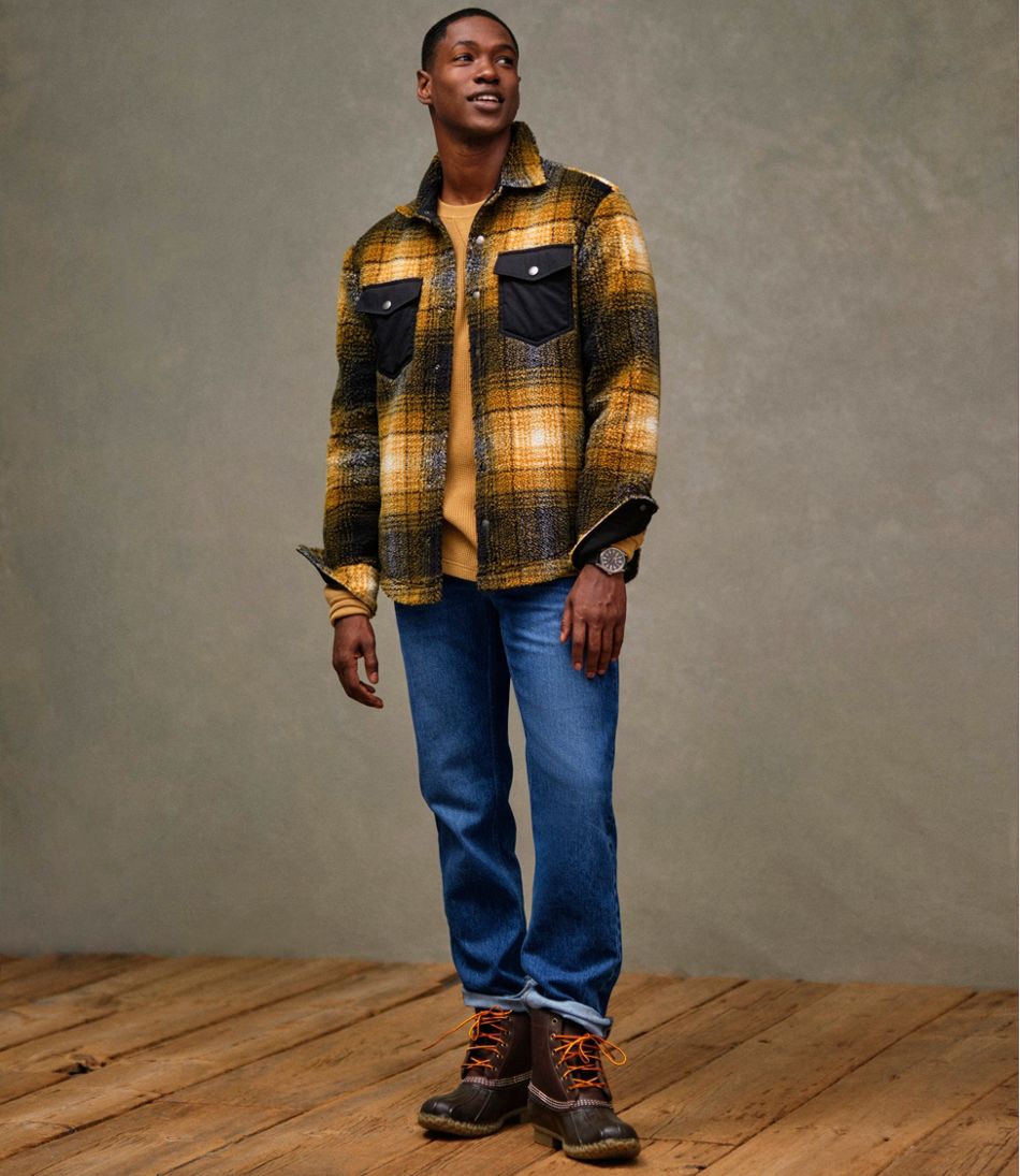 Men's Signature Mixed Media Fleece Shirt Jacket, Plaid | L.L.Bean Great Value