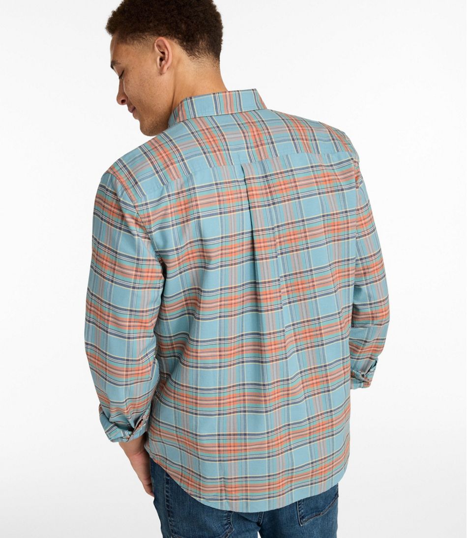 Men's Sunwashed Oxford Shirt, Slightly Fitted Untucked Fit, Plaid | L.L.Bean Latest