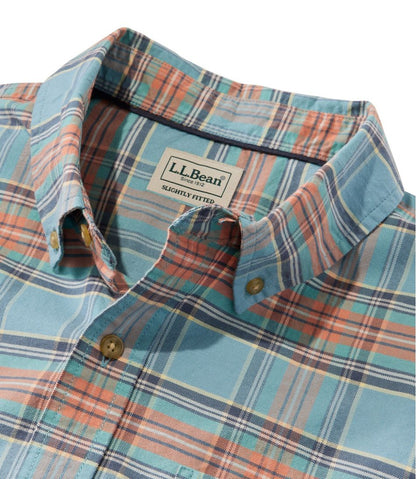 Men's Sunwashed Oxford Shirt, Slightly Fitted Untucked Fit, Plaid | L.L.Bean Latest