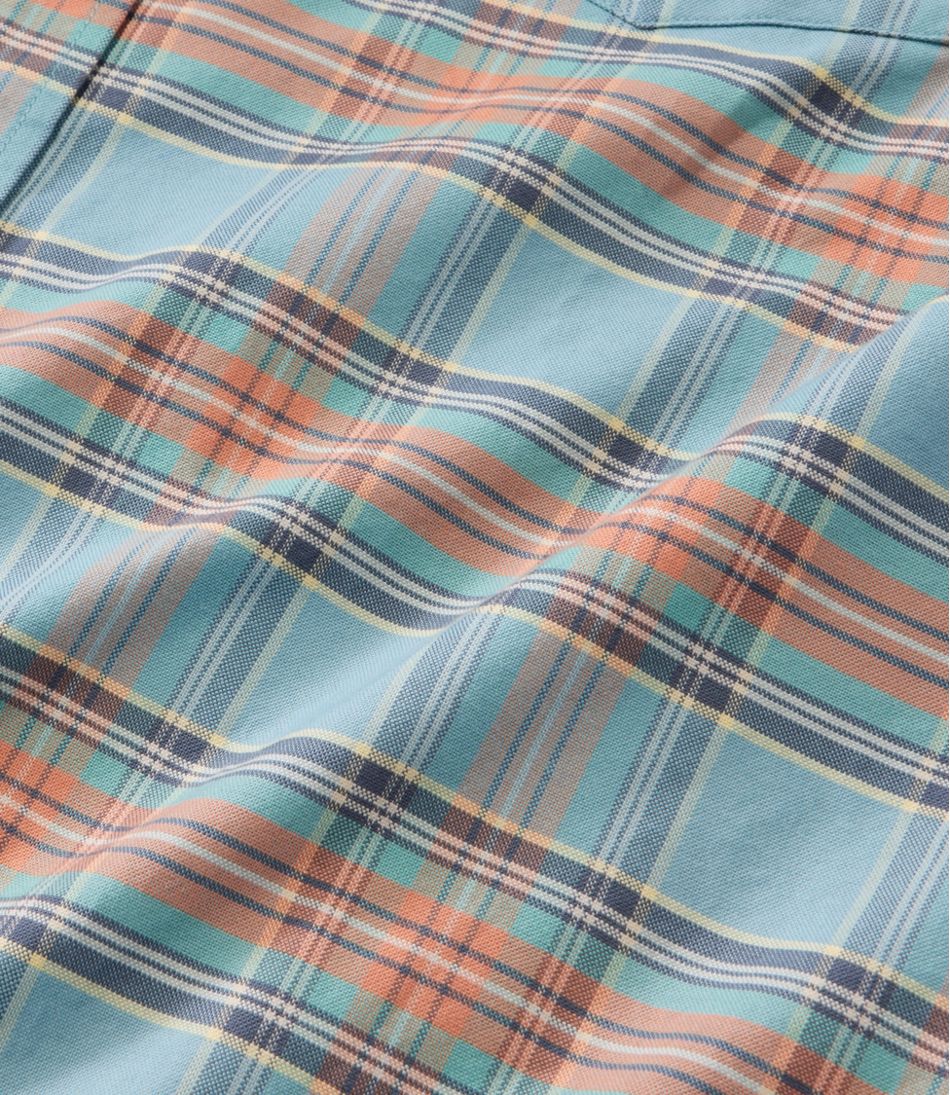 Men's Sunwashed Oxford Shirt, Slightly Fitted Untucked Fit, Plaid | L.L.Bean Latest