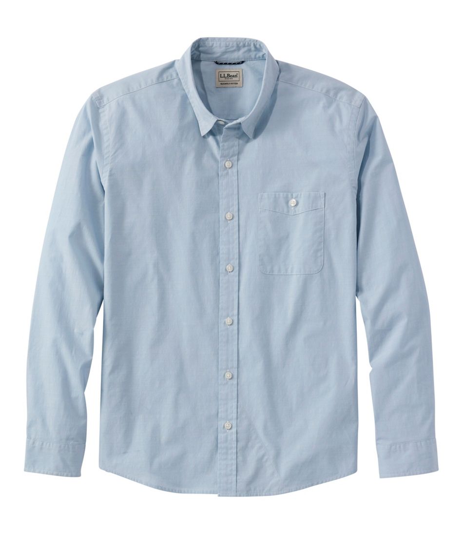 Men's Comfort Stretch Performance® Chambray Shirt, Long-Sleeve, Slightly Fitted Untucked Fit | L.L.Bean Exclusive