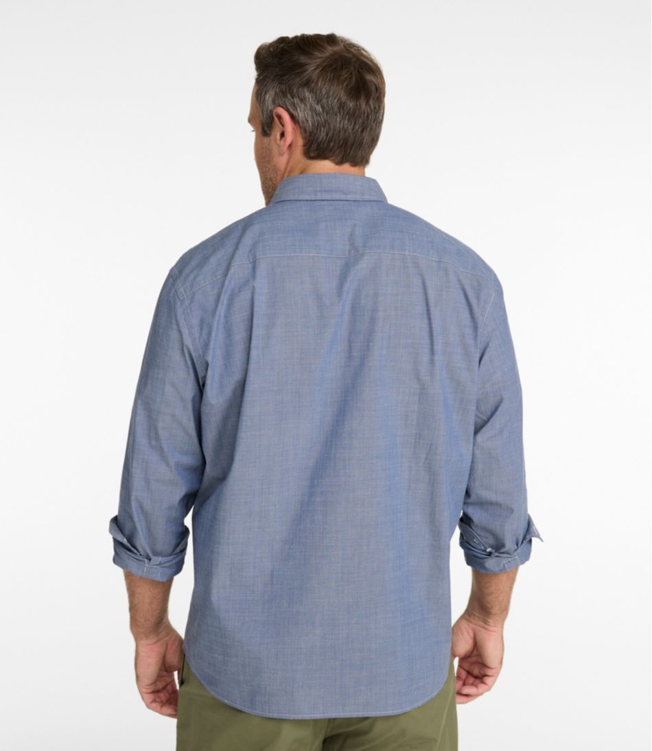 Men's Comfort Stretch Performance® Chambray Shirt, Long-Sleeve, Slightly Fitted Untucked Fit | L.L.Bean Exclusive
