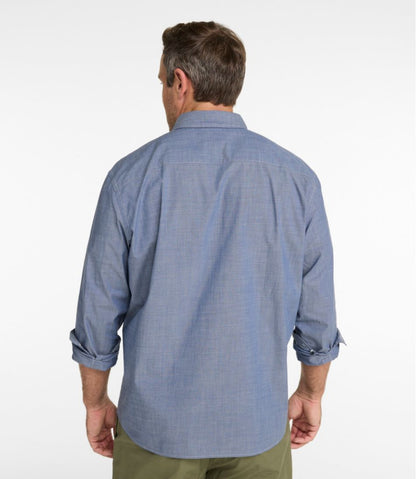 Men's Comfort Stretch Performance® Chambray Shirt, Long-Sleeve, Slightly Fitted Untucked Fit | L.L.Bean Exclusive