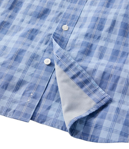 Men's Comfort Stretch Performance® Chambray Shirt, Long-Sleeve, Slightly Fitted Untucked Fit, Plaid | L.L.Bean Essential