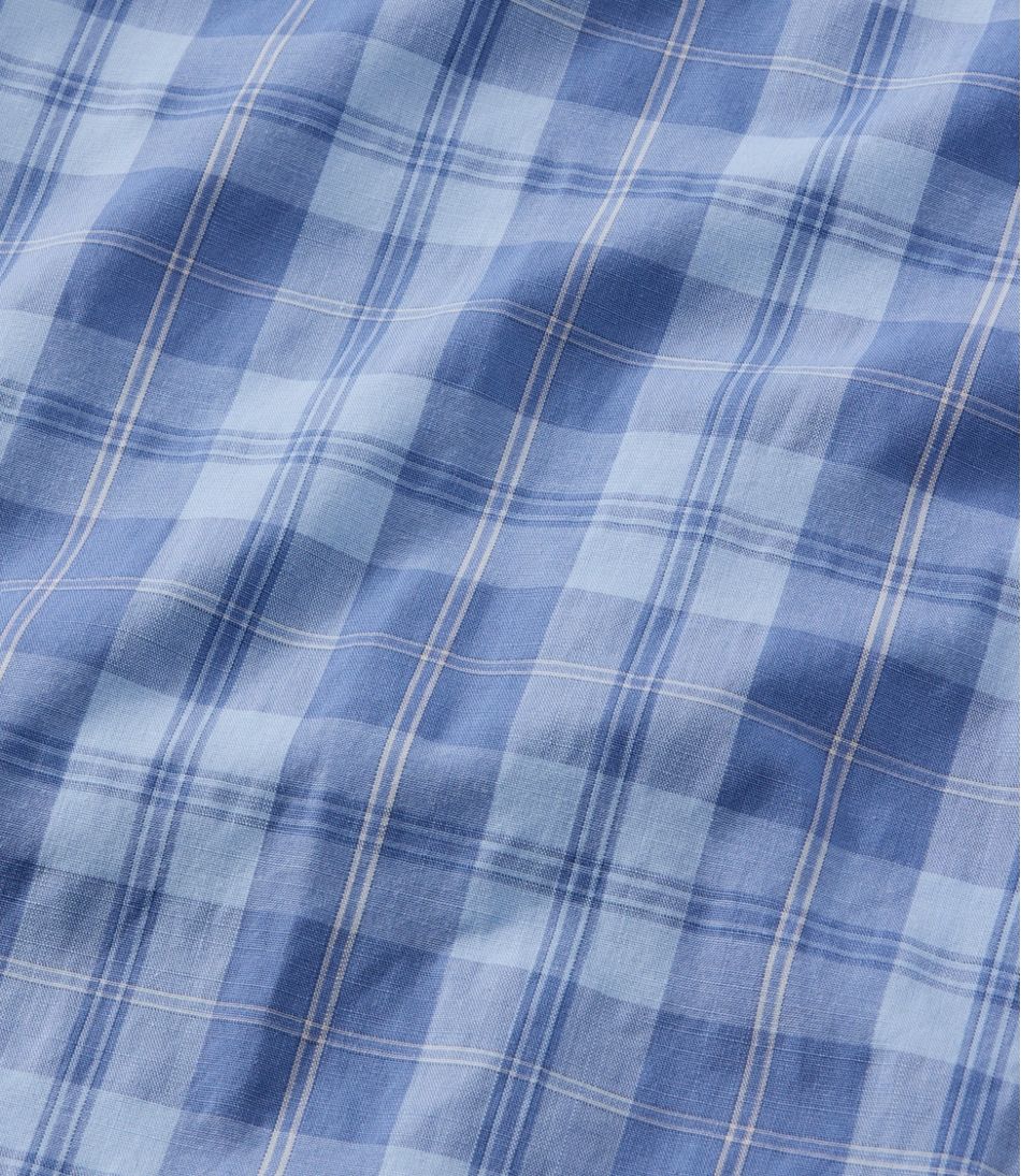 Men's Comfort Stretch Performance® Chambray Shirt, Long-Sleeve, Slightly Fitted Untucked Fit, Plaid | L.L.Bean Essential