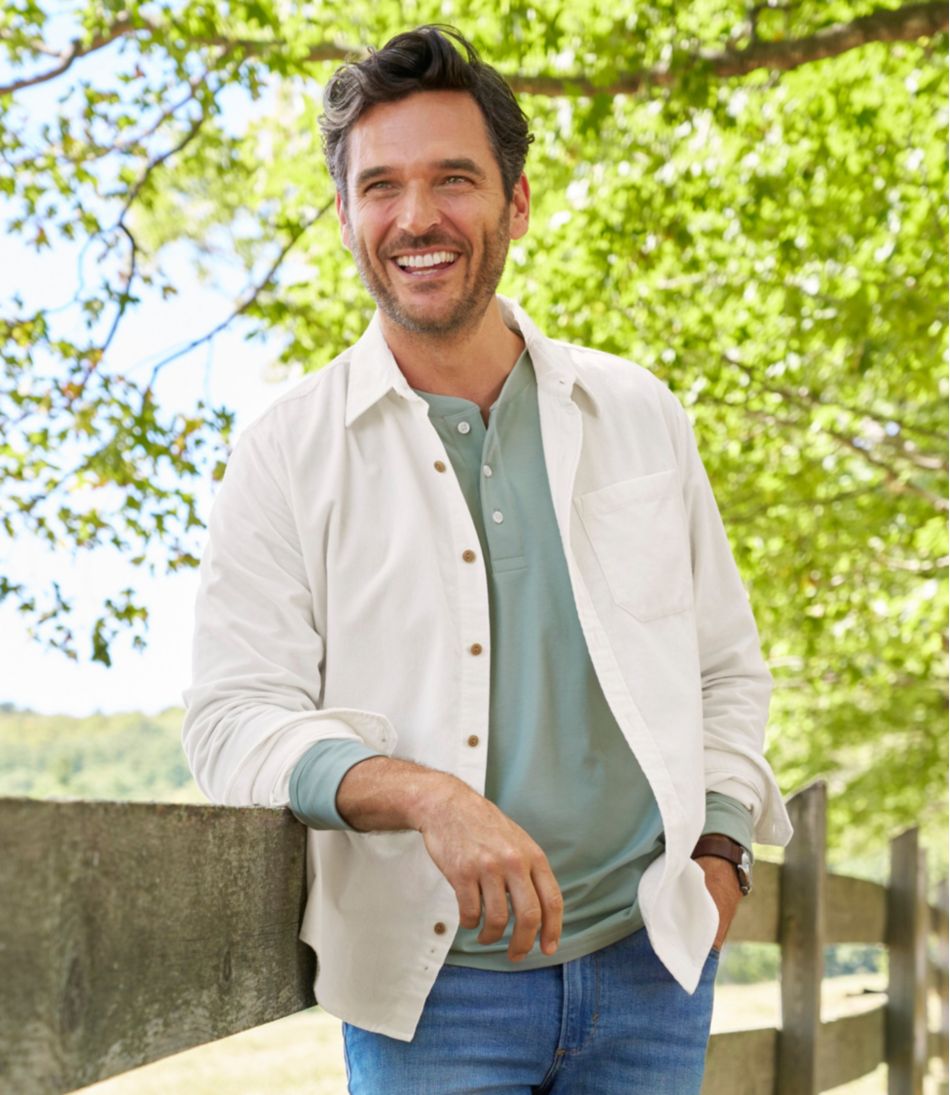 Men's Sunwashed Corduroy Shirt, Slightly Fitted Untucked Fit | L.L.Bean Everyday