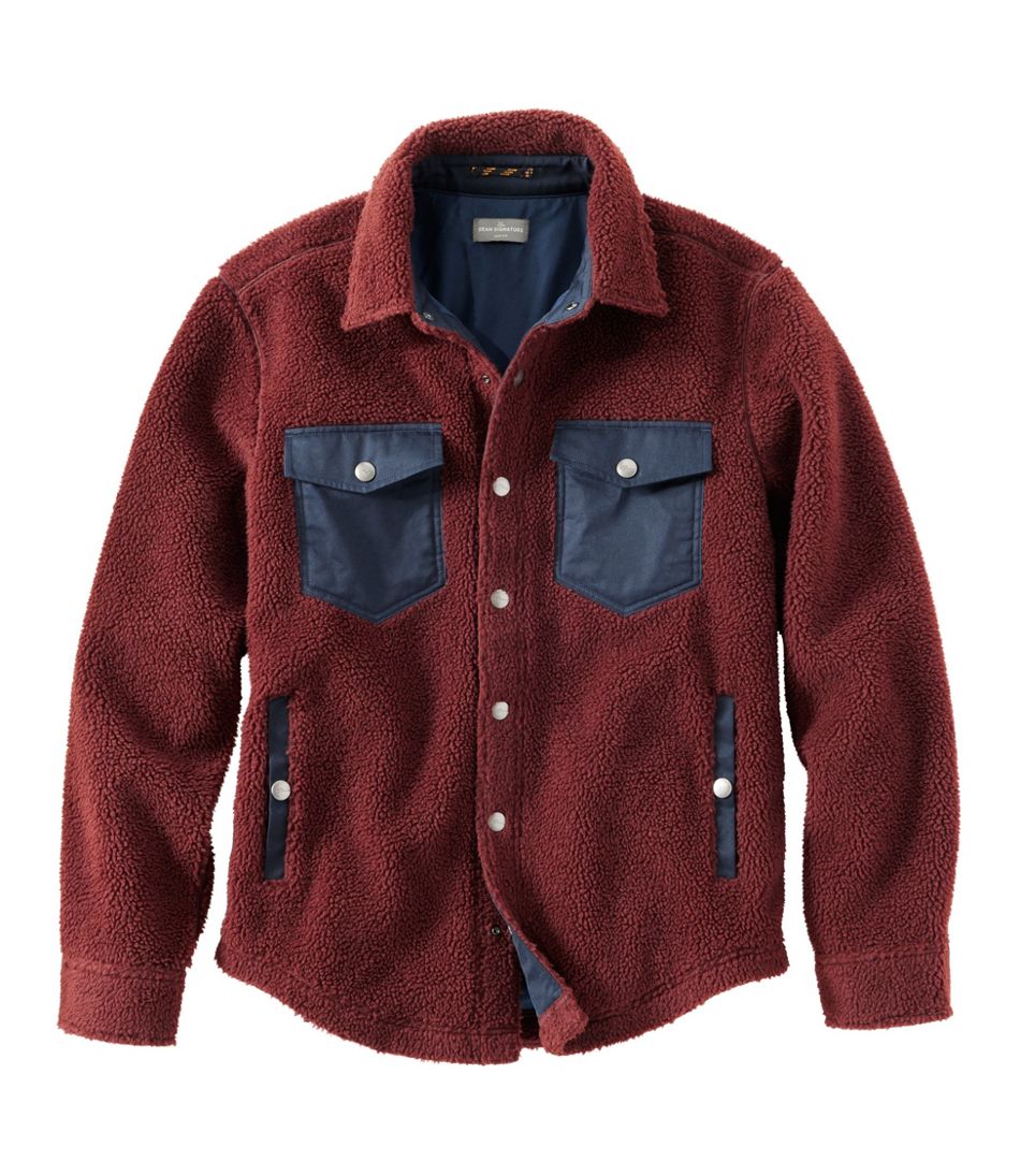 Men's Signature Mixed Media Fleece Shirt Jacket | L.L.Bean Signature
