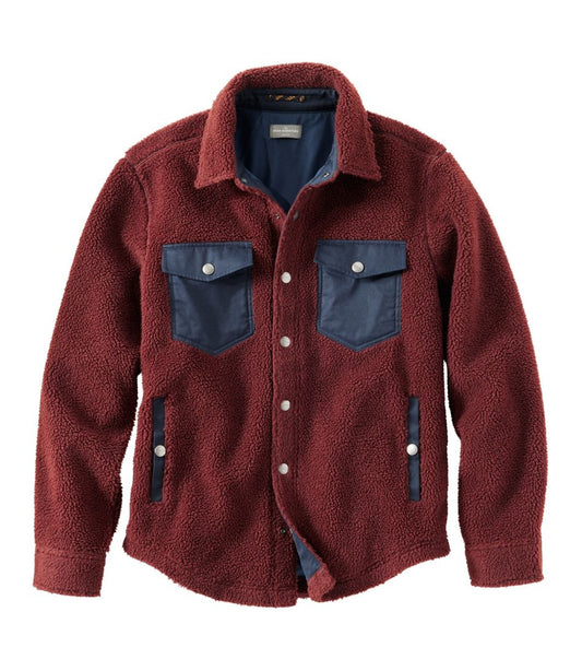 Men's Signature Mixed Media Fleece Shirt Jacket | L.L.Bean Signature