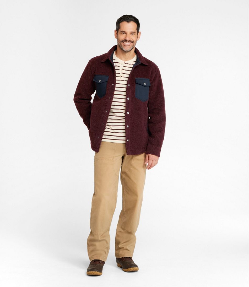 Men's Signature Mixed Media Fleece Shirt Jacket | L.L.Bean Signature