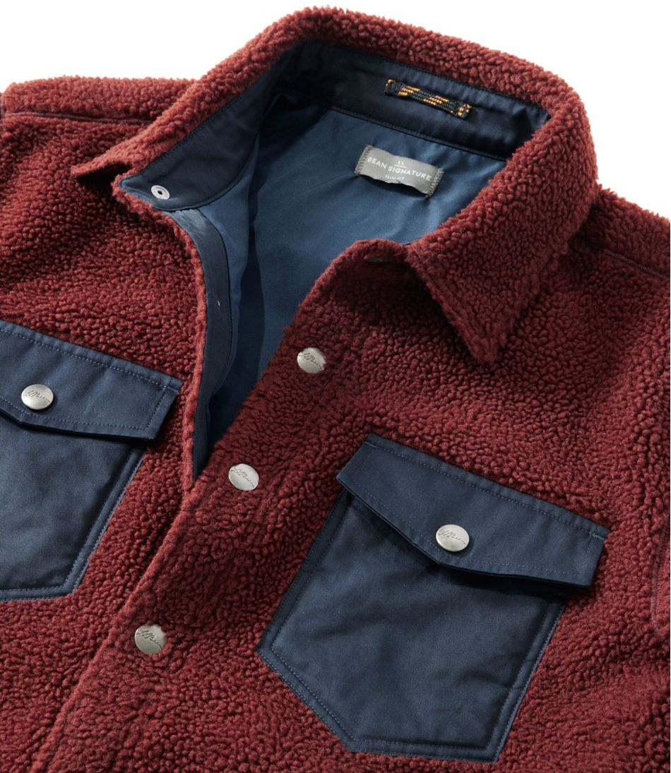 Men's Signature Mixed Media Fleece Shirt Jacket | L.L.Bean Signature
