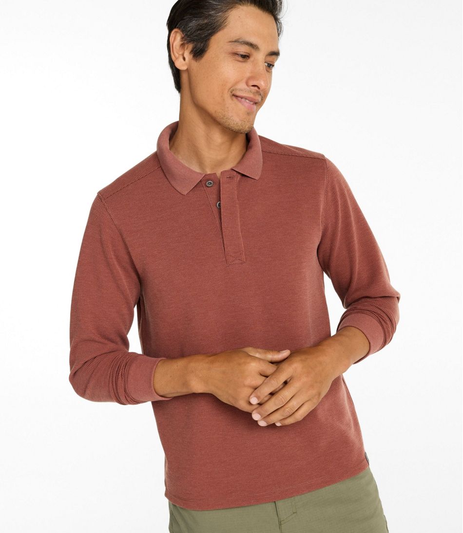 Men's Mountainside Micro Waffle Polo, Long-Sleeve | L.L.Bean Essential