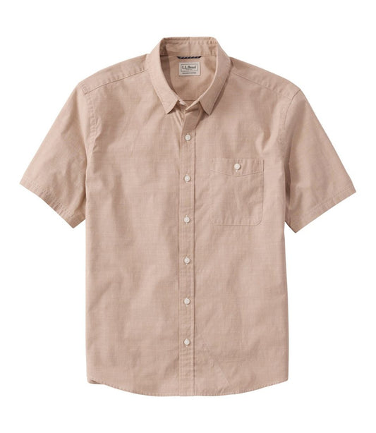 Men's Comfort Stretch Performance® Chambray Shirt, Short-Sleeve, Slightly Fitted Untucked Fit | L.L.Bean Everyday