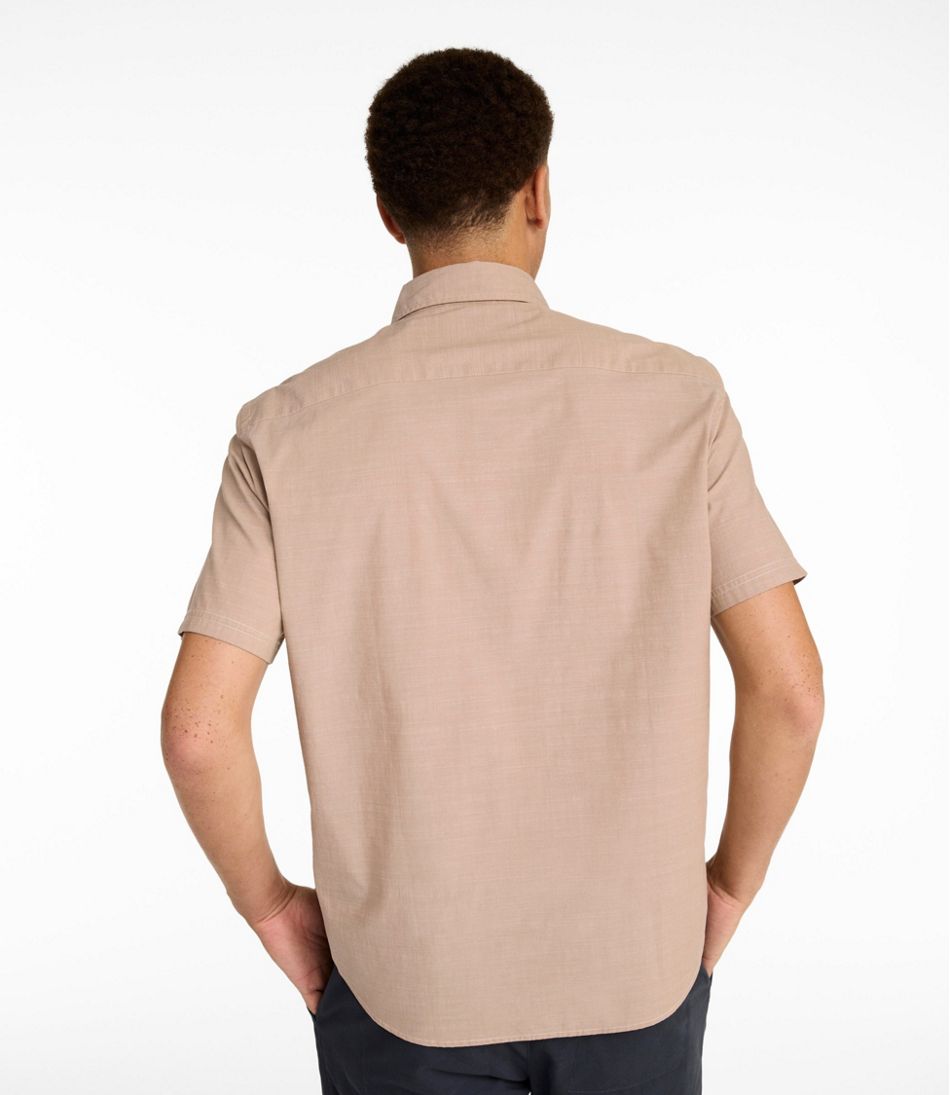 Men's Comfort Stretch Performance® Chambray Shirt, Short-Sleeve, Slightly Fitted Untucked Fit | L.L.Bean Everyday