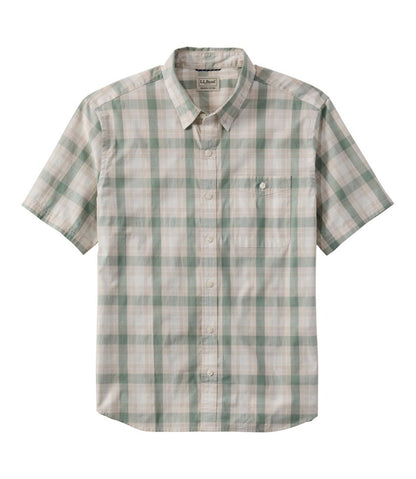 Men's Comfort Stretch Performance® Chambray Shirt, Short-Sleeve, Slightly Fitted Untucked Fit, Plaid | L.L.Bean Latest