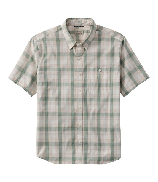 Men's Comfort Stretch Performance® Chambray Shirt, Short-Sleeve, Slightly Fitted Untucked Fit, Plaid | L.L.Bean Latest
