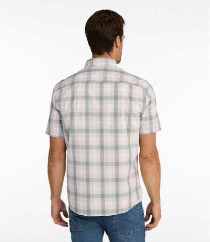 Men's Comfort Stretch Performance® Chambray Shirt, Short-Sleeve, Slightly Fitted Untucked Fit, Plaid | L.L.Bean Latest