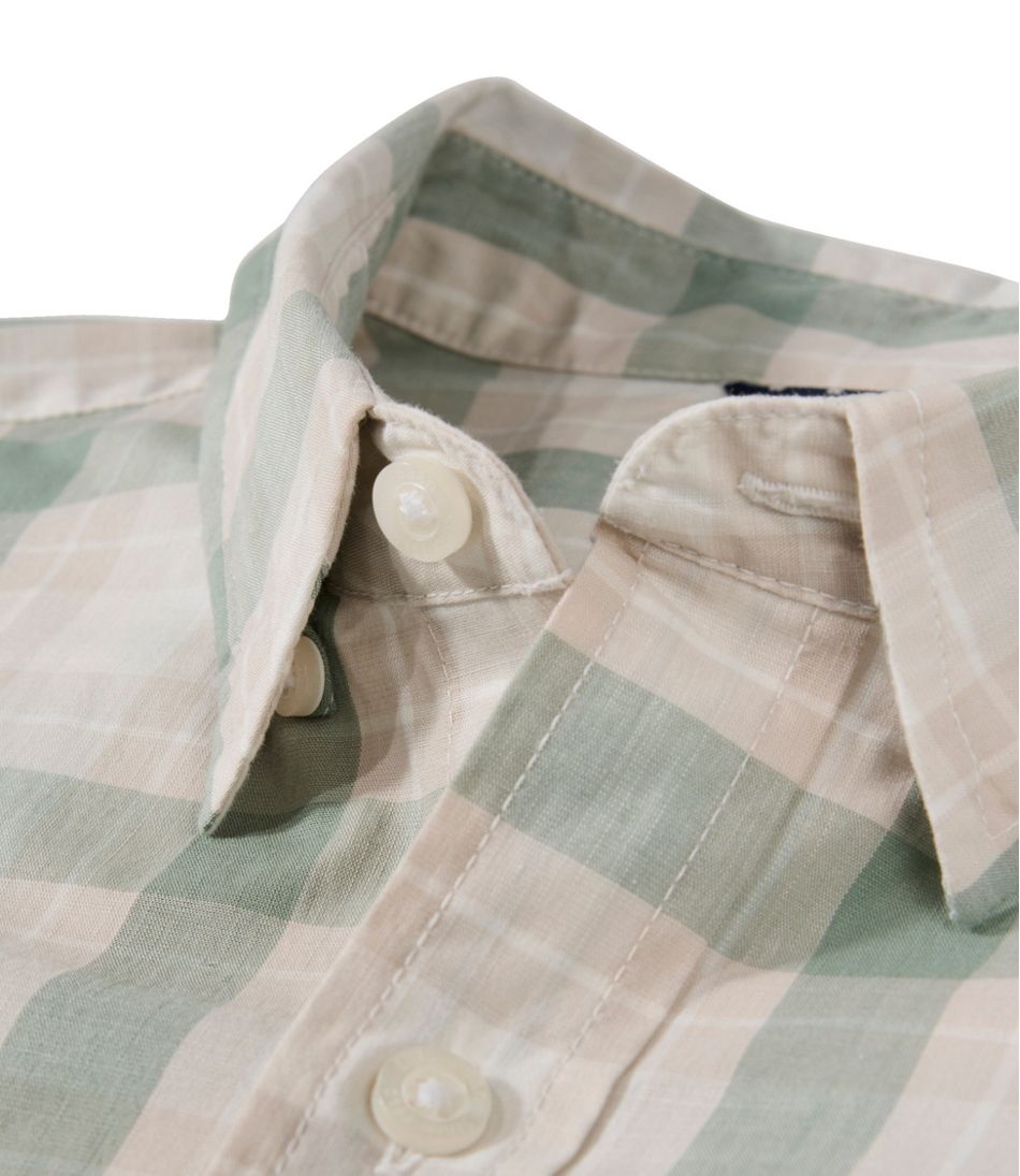 Men's Comfort Stretch Performance® Chambray Shirt, Short-Sleeve, Slightly Fitted Untucked Fit, Plaid | L.L.Bean Latest