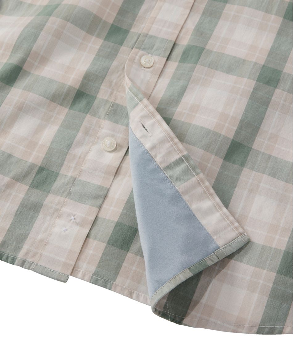 Men's Comfort Stretch Performance® Chambray Shirt, Short-Sleeve, Slightly Fitted Untucked Fit, Plaid | L.L.Bean Latest