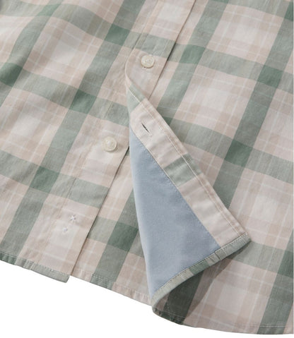 Men's Comfort Stretch Performance® Chambray Shirt, Short-Sleeve, Slightly Fitted Untucked Fit, Plaid | L.L.Bean Latest