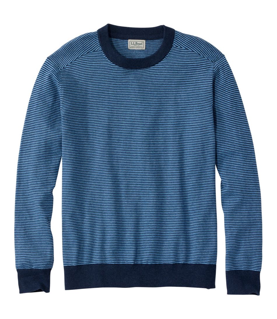 Men's All Seasons Cotton Blend Sweater, Crewneck, Stripe | L.L.Bean Essential