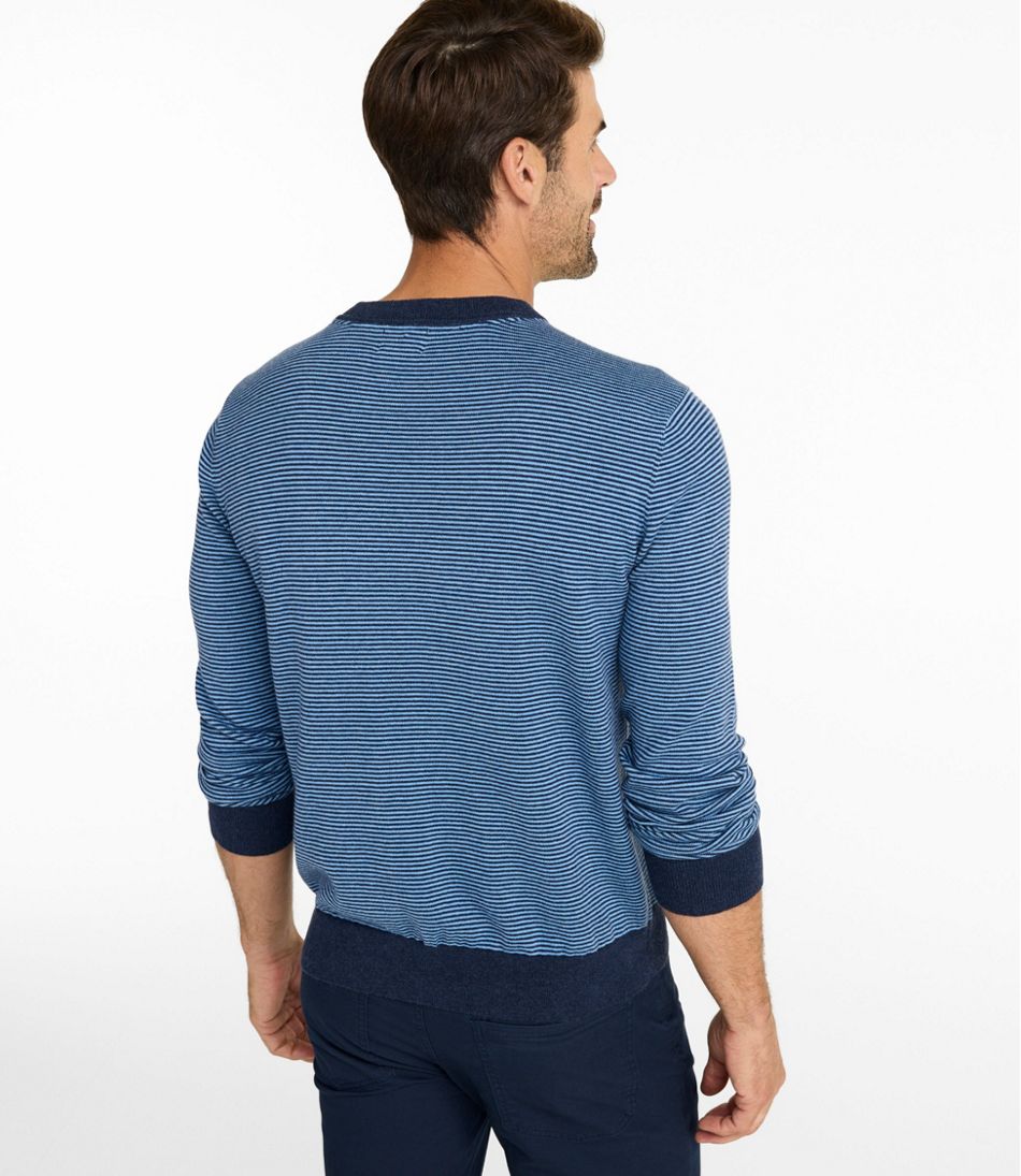 Men's All Seasons Cotton Blend Sweater, Crewneck, Stripe | L.L.Bean Essential