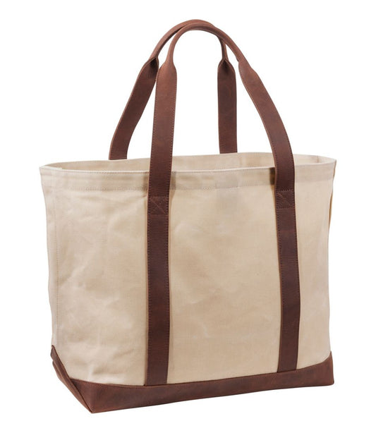 Leather-Trim Waxed Canvas Tote | L.L.Bean Great Value