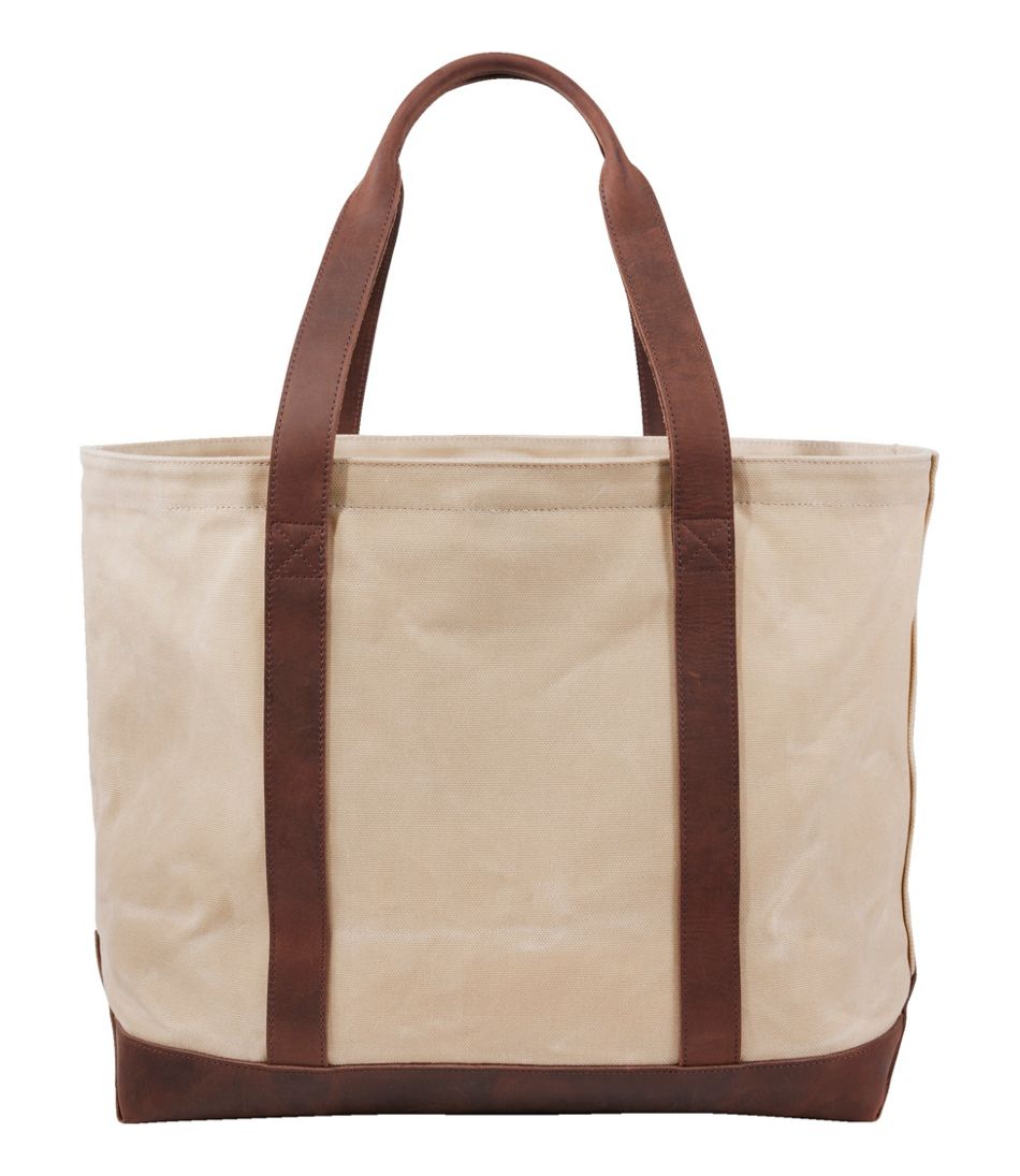 Leather-Trim Waxed Canvas Tote | L.L.Bean Great Value