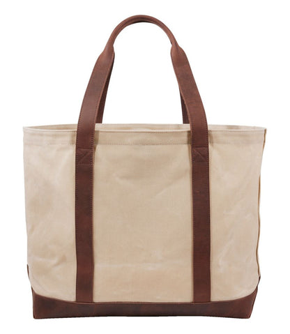 Leather-Trim Waxed Canvas Tote | L.L.Bean Great Value