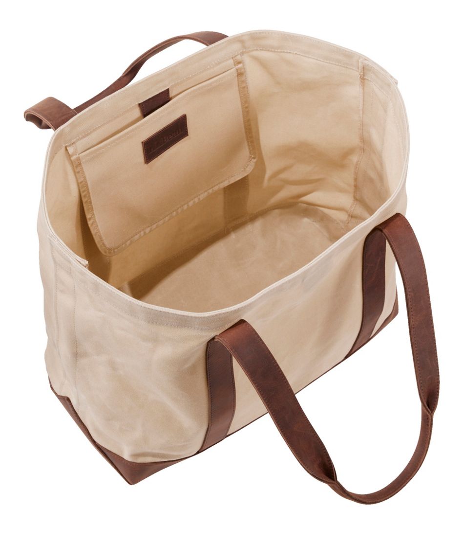 Leather-Trim Waxed Canvas Tote | L.L.Bean Great Value