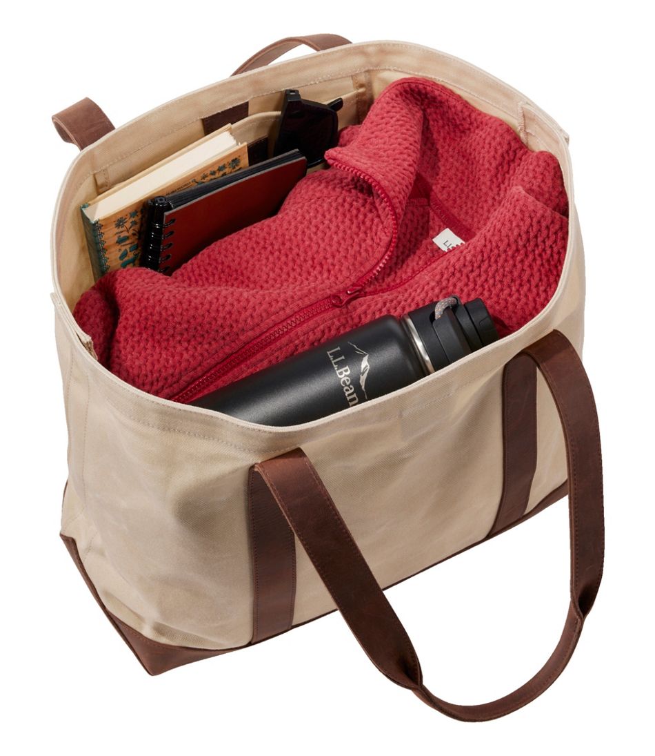 Leather-Trim Waxed Canvas Tote | L.L.Bean Great Value