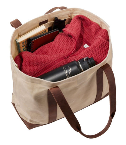 Leather-Trim Waxed Canvas Tote | L.L.Bean Great Value