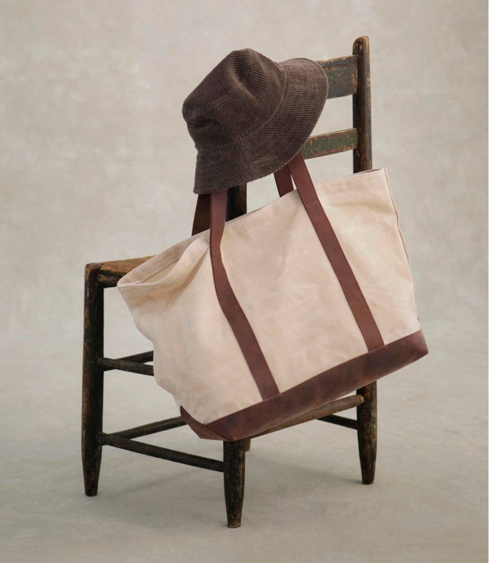 Leather-Trim Waxed Canvas Tote | L.L.Bean Great Value