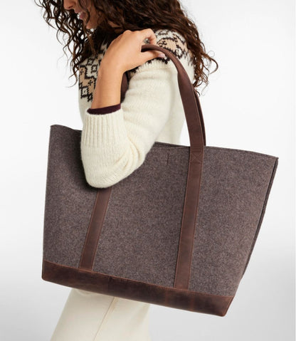 Leather-Trim Wool Tote | L.L.Bean Latest